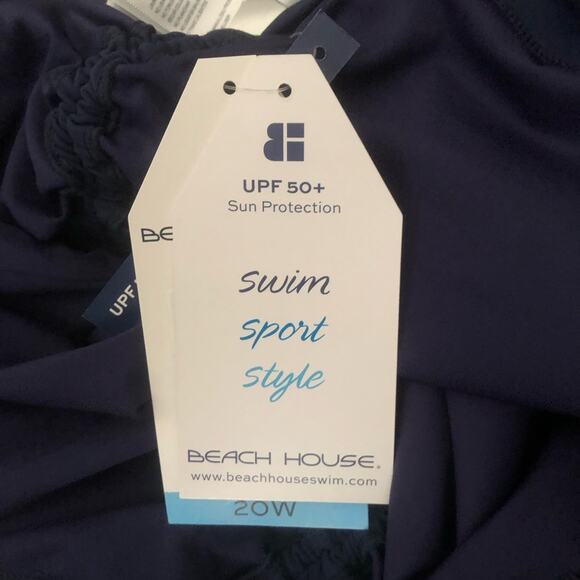 Beach House Plus Size Paloma Beach Solids Blake Adjustable Swim Short Navy 20W - Picture 5 of 13